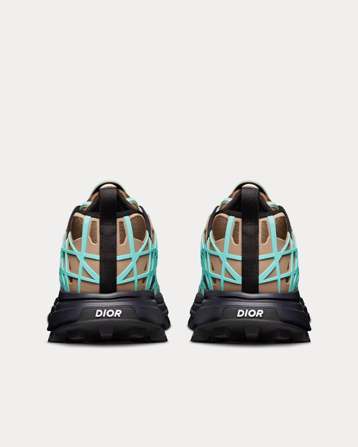 Dior B31 Runner Technical Mesh & Rubber with Warped Cannage Motif Khaki / Turquoise / Black Low Top Sneakers - 3