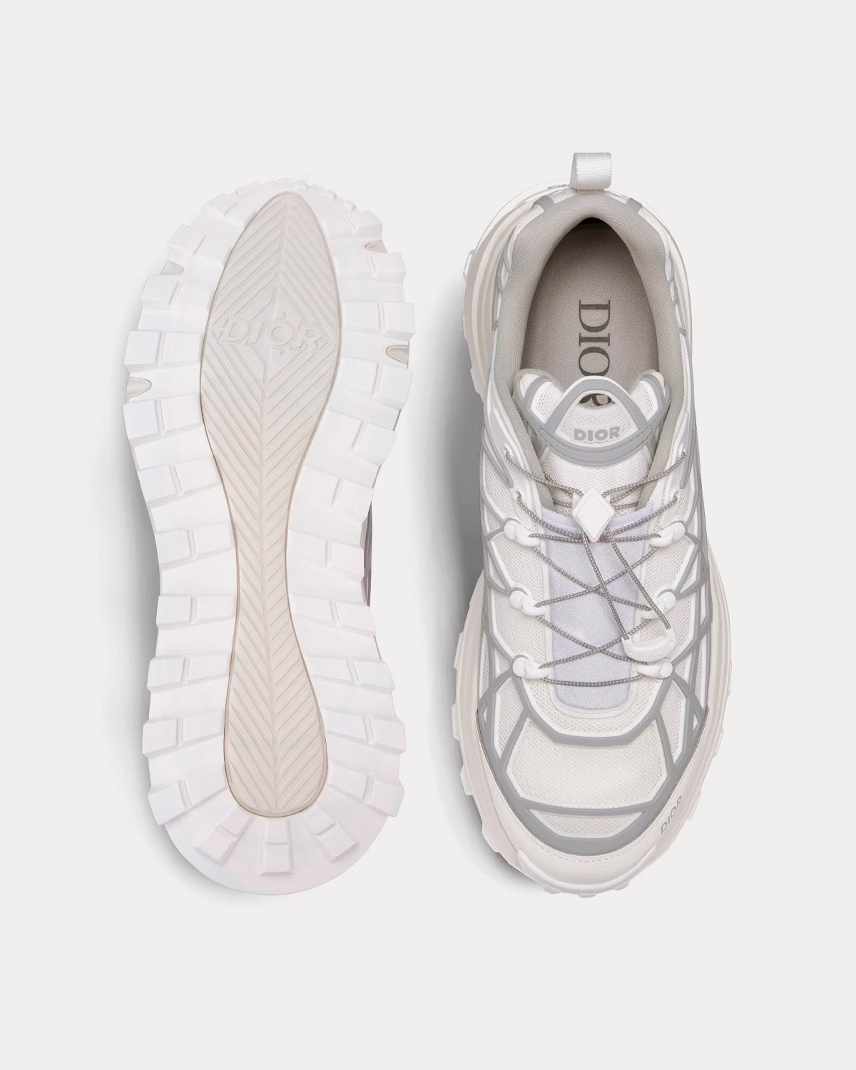 Dior B31 Runner Technical Mesh & Rubber with Warped Cannage Motif White / Grey Low Top Sneakers - 2