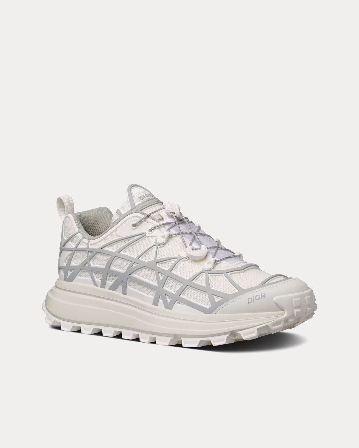 Dior B31 Runner Technical Mesh & Rubber with Warped Cannage Motif White / Grey Low Top Sneakers - 3