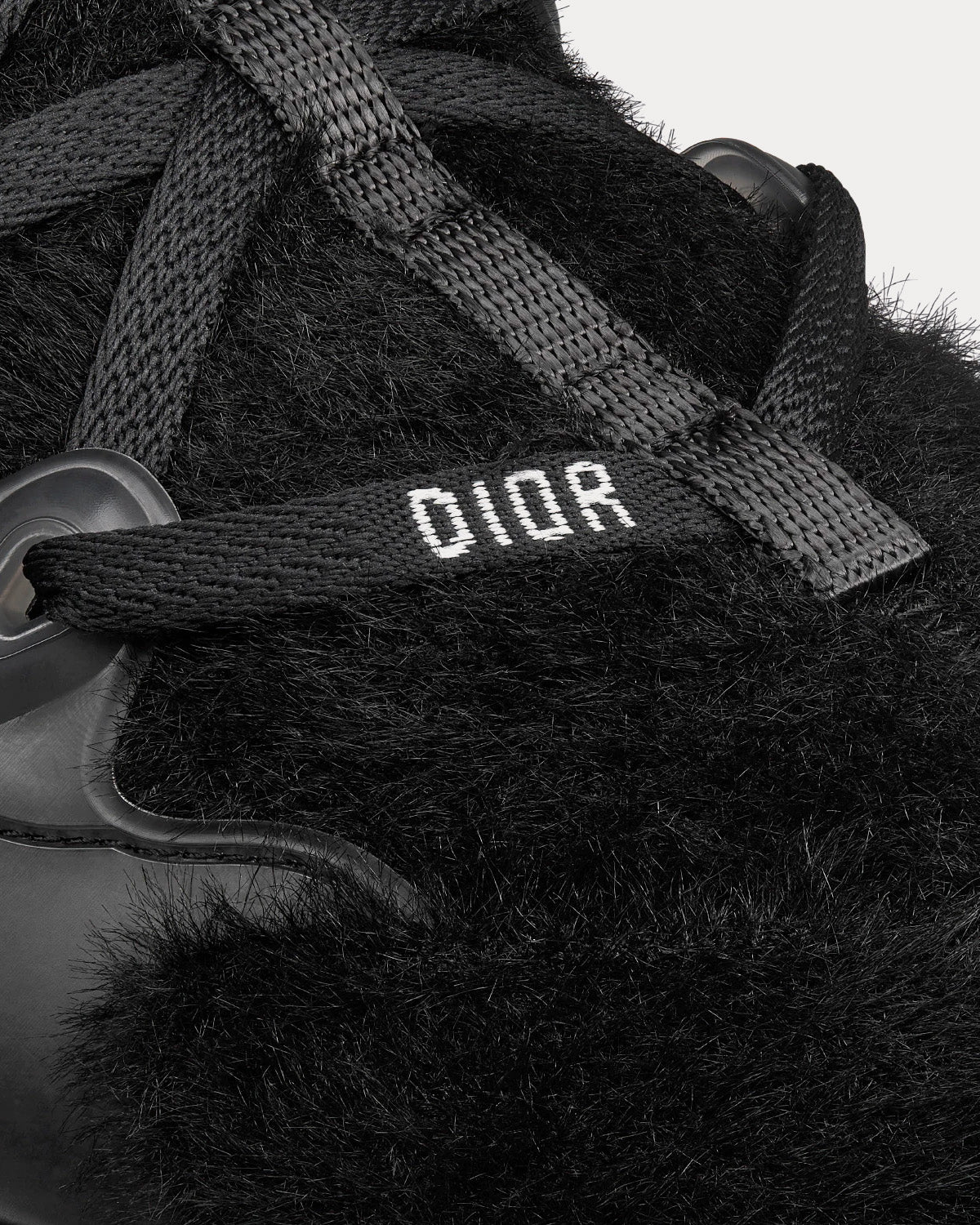 Dior D-Connect Black Fur-Effect Knit Low Top Sneakers - 5