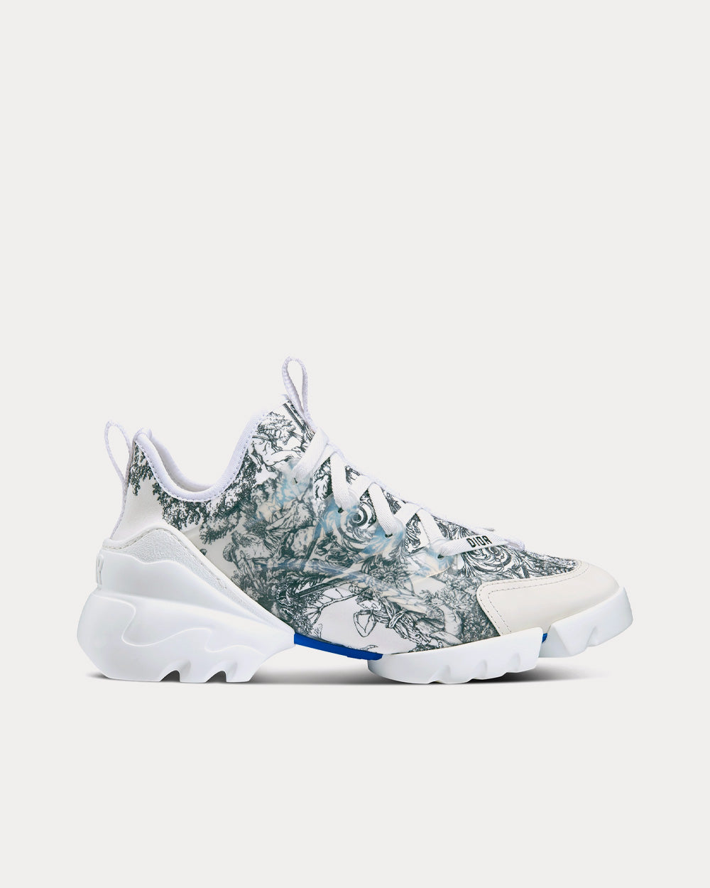 Dior D-Connect Blue and White Technical Fabric with Dior Étoile Print Low Top Sneakers - 1