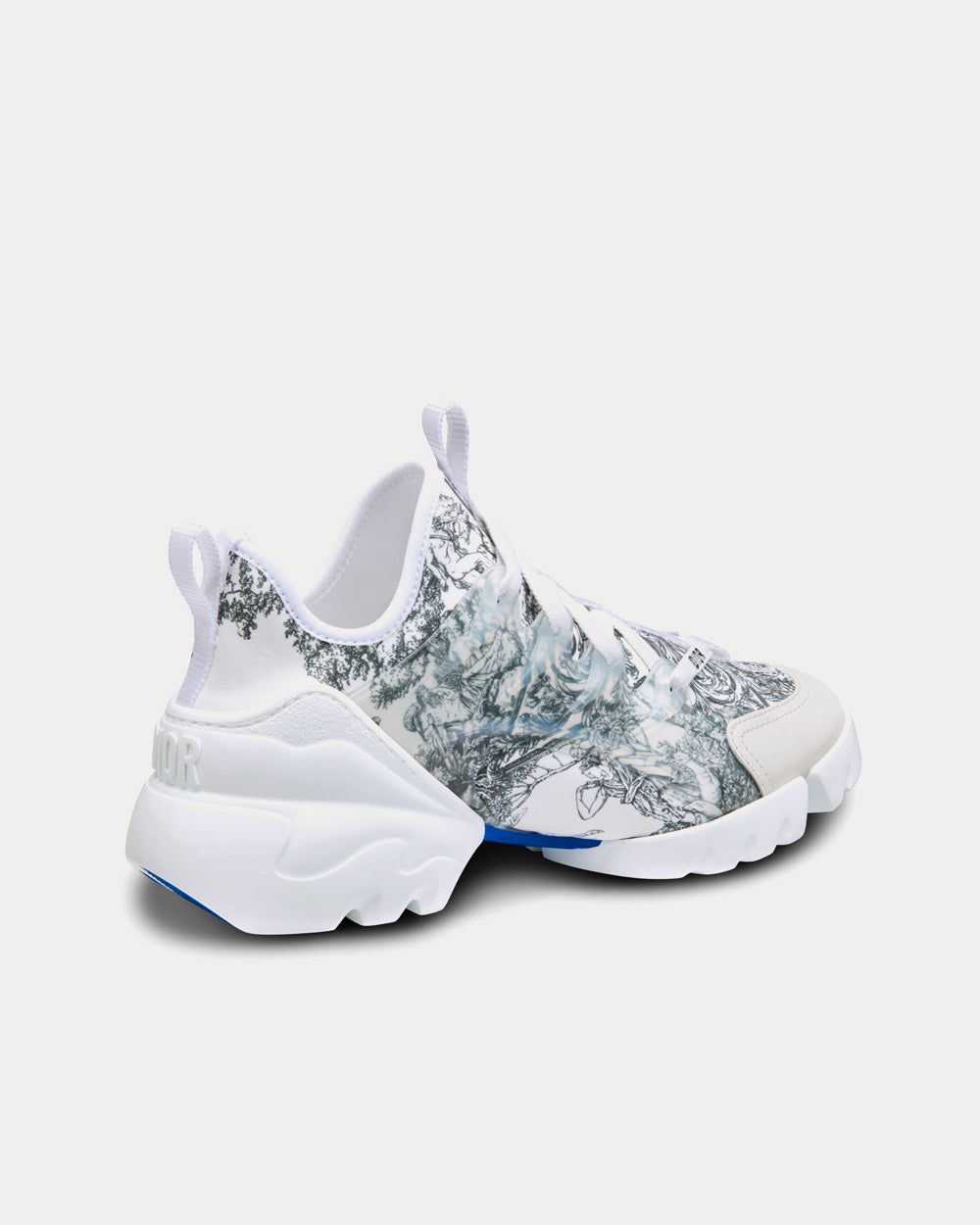 Dior D-Connect Blue and White Technical Fabric with Dior Étoile Print Low Top Sneakers - 4