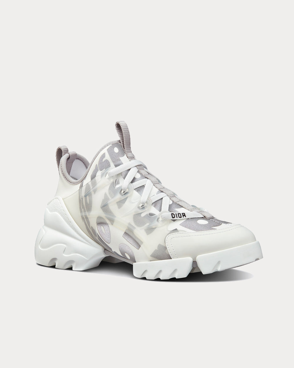 Dior D-Connect White Dior Spatial Printed Reflective Technical Fabric Low Top Sneakers - 2