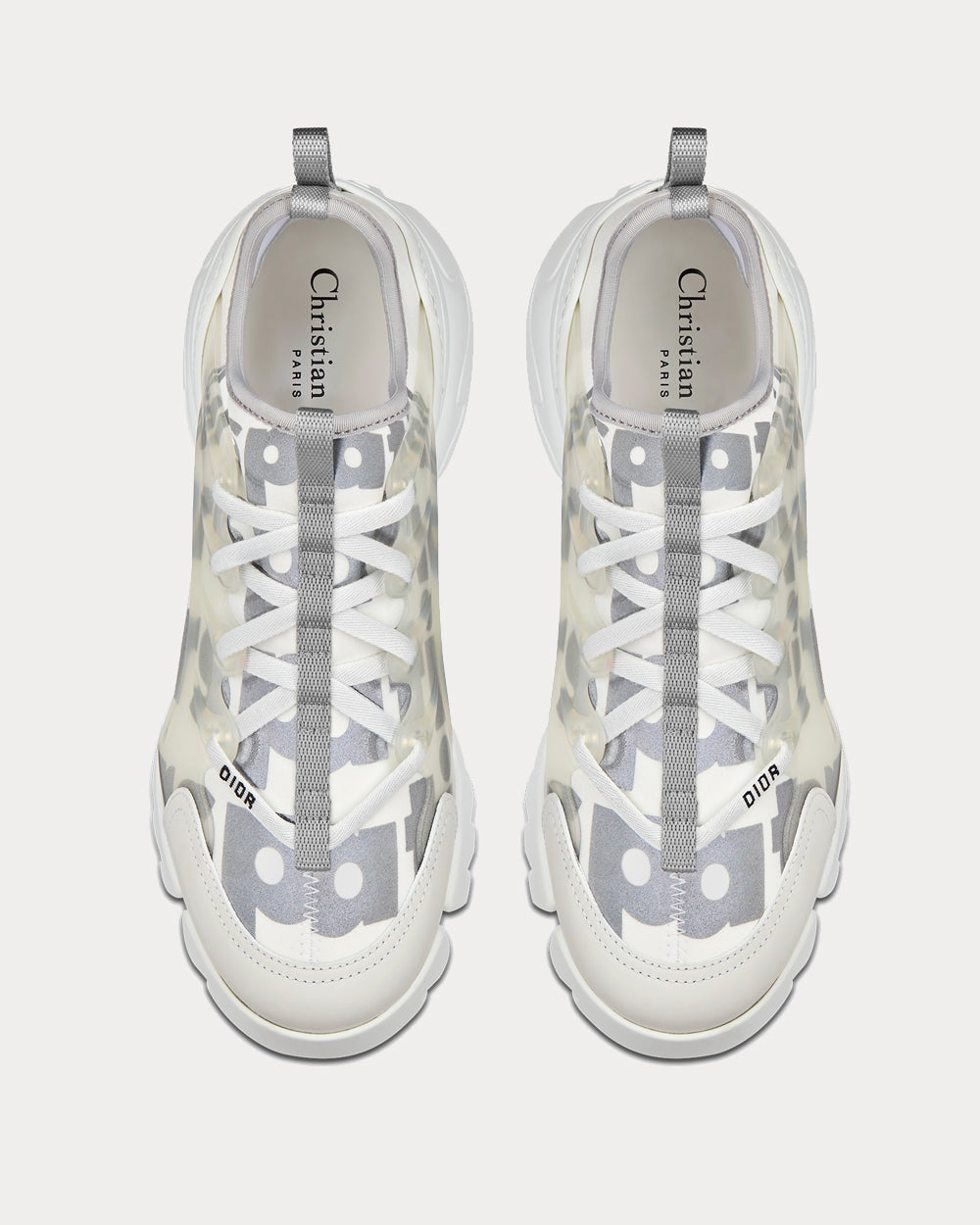 Dior D-Connect White Dior Spatial Printed Reflective Technical Fabric Low Top Sneakers - 3