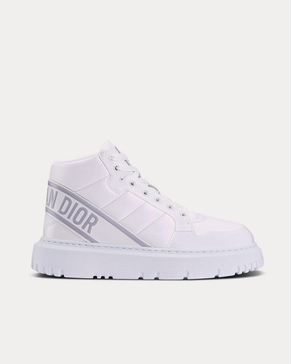 Dior D-Player Quilted Nylon White High Top Sneakers - 1