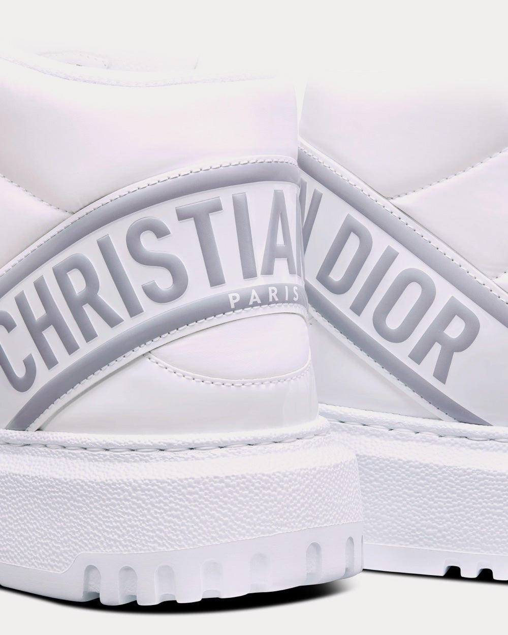 Dior D-Player Quilted Nylon White High Top Sneakers - 4