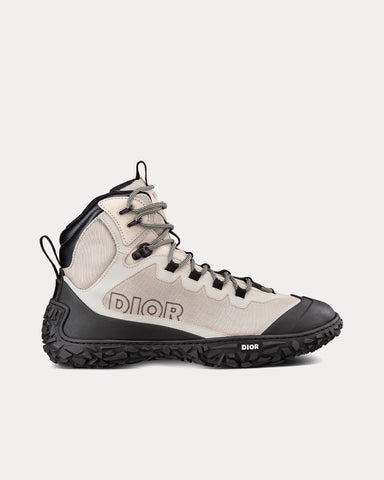 Dior Diorizon Hiking Ankle Boot Gray Technical Mesh and Black Rubber High Top Sneakers