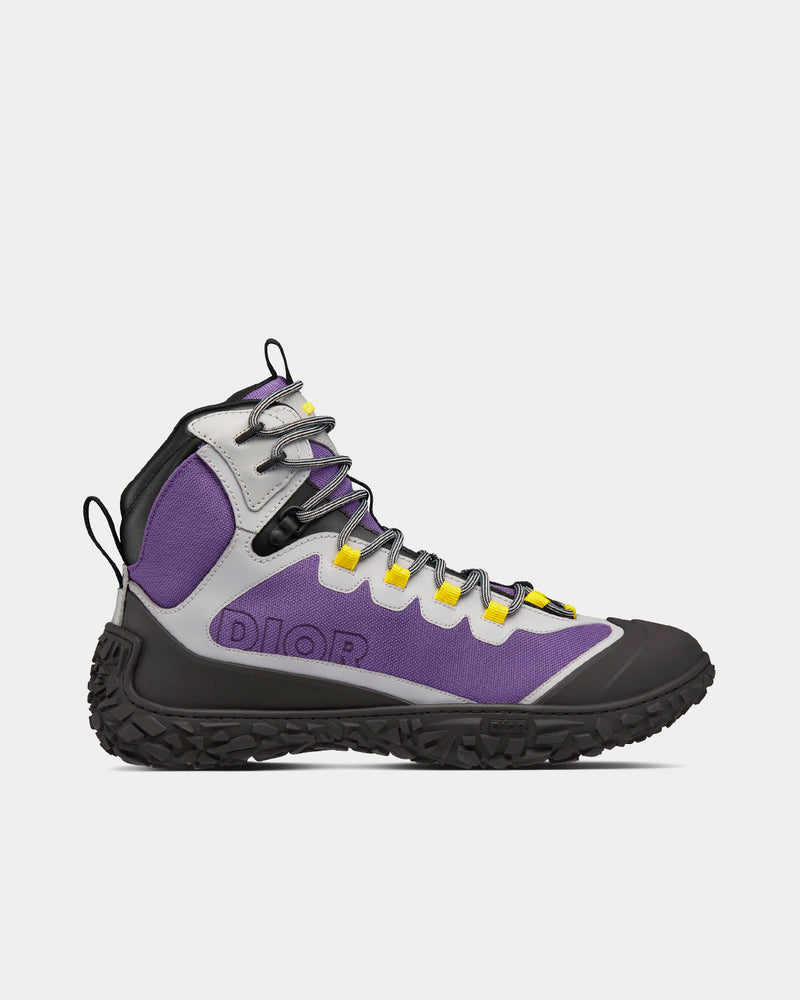 Dior Diorizon Hiking Ankle Boot Purple Technical Mesh with Black Rubber High Top Sneakers - 1