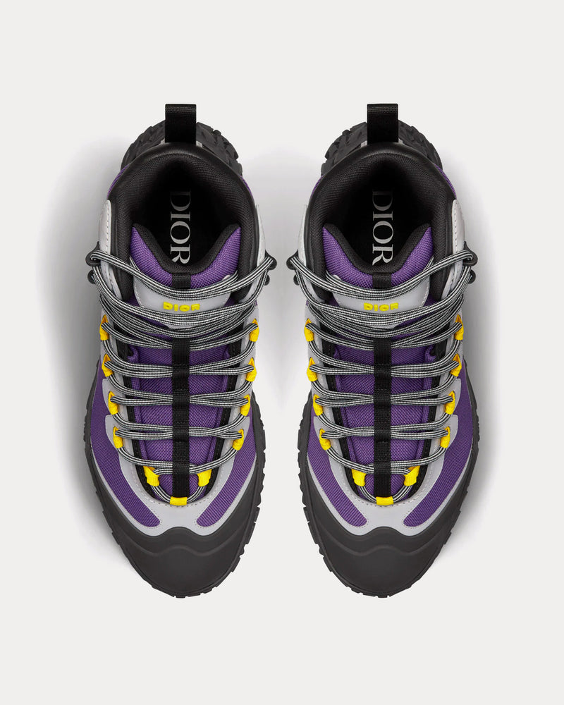 Dior Diorizon Hiking Ankle Boot Purple Technical Mesh with Black Rubber High Top Sneakers - 2