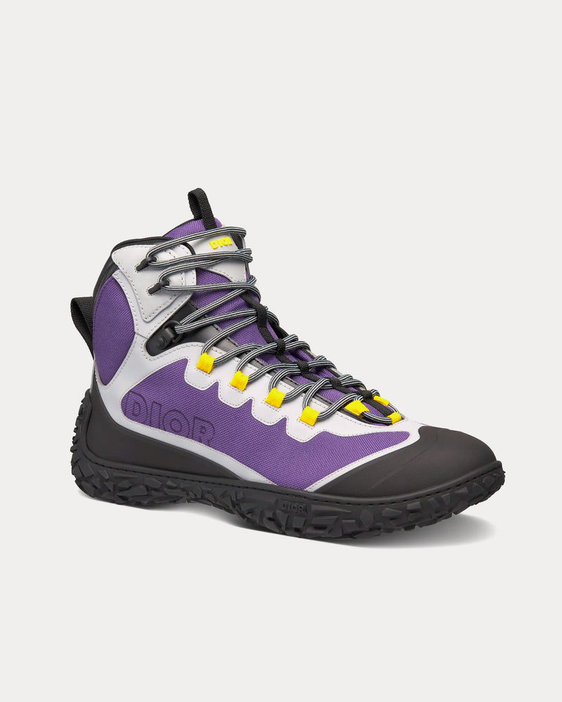 Dior Diorizon Hiking Ankle Boot Purple Technical Mesh with Black Rubber High Top Sneakers - 3