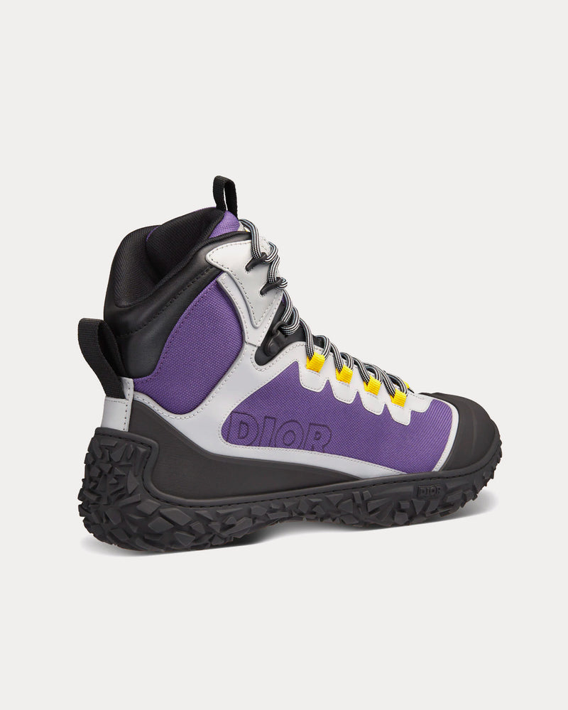 Dior Diorizon Hiking Ankle Boot Purple Technical Mesh with Black Rubber High Top Sneakers - 4