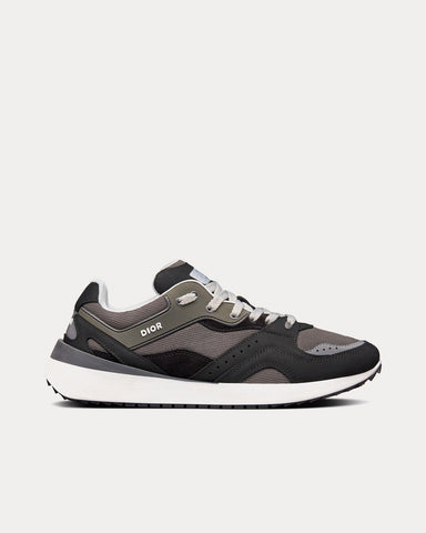 Dior B29 Gray Technical Mesh, Black Suede and Smooth Calfskin Low Top Sneakers