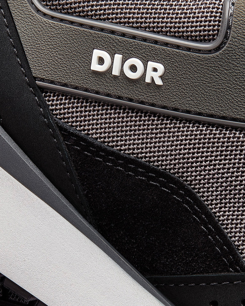 Dior B29 Gray Technical Mesh, Black Suede and Smooth Calfskin Low Top Sneakers - 5