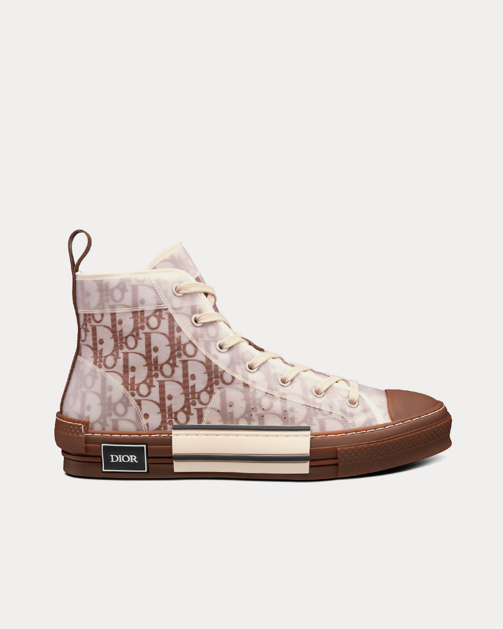 Dior B23 Coffee Dior Oblique Canvas High Top Sneakers - 1