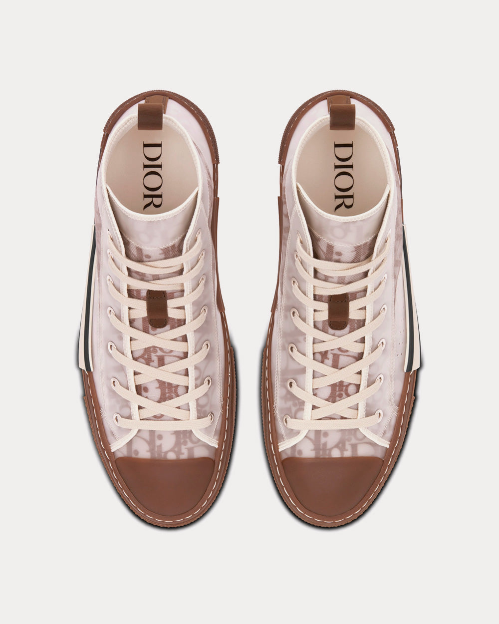 Dior B23 Coffee Dior Oblique Canvas High Top Sneakers - 2