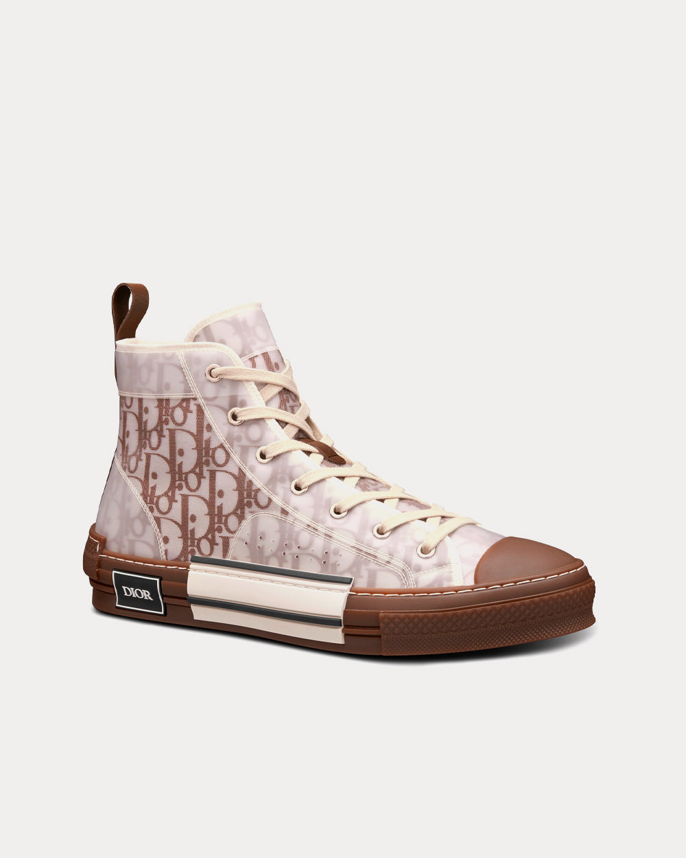 Dior B23 Coffee Dior Oblique Canvas High Top Sneakers - 3