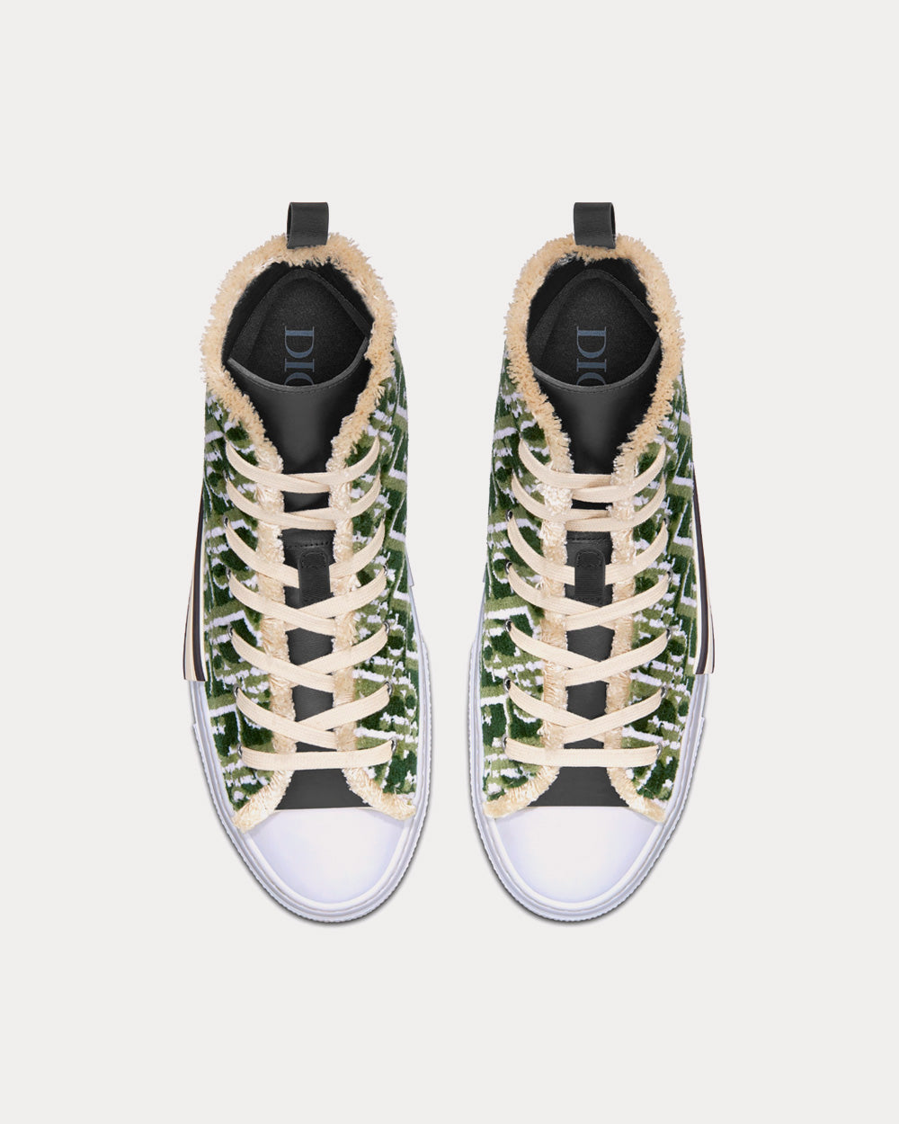 Dior B23 Olive Dior Oblique Tapestry High Top Sneakers - 2