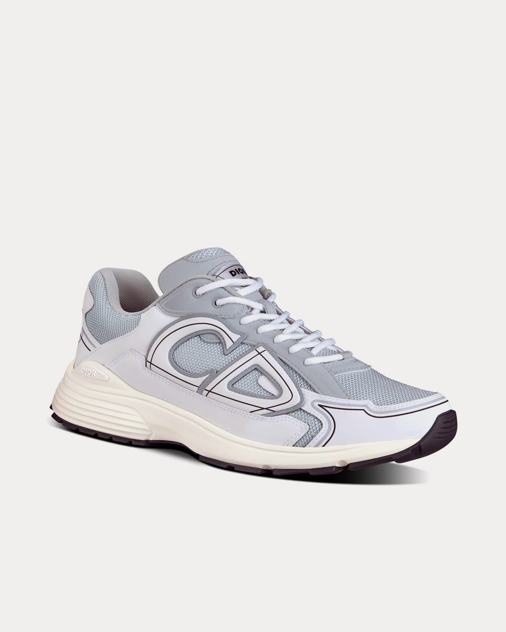 Dior B30 Gray Mesh and White Technical Fabric Low Top Sneakers - 3