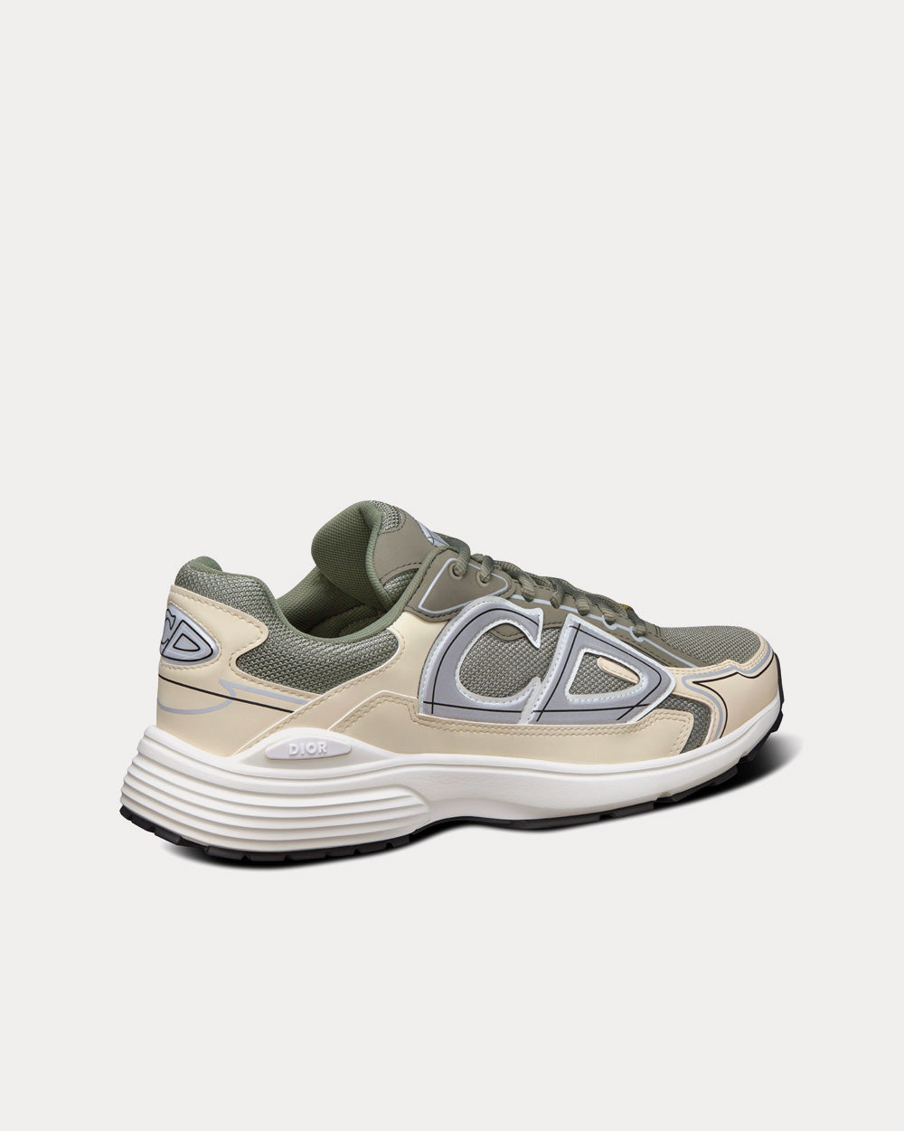 Dior B30 Olive Mesh and Cream Technical Fabric Low Top Sneakers - 4