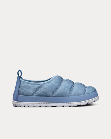 Dior Snow Slipper Quilted Dior Oblique Mirage Technical Fabric Blue Slip Ons