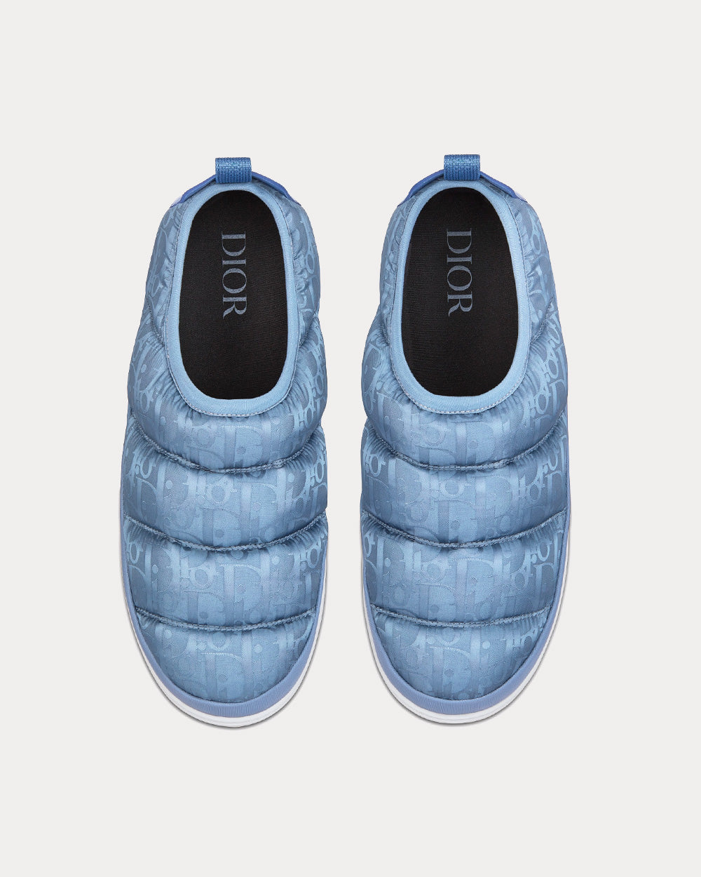 Dior Snow Slipper Quilted Dior Oblique Mirage Technical Fabric Blue Slip Ons - 2