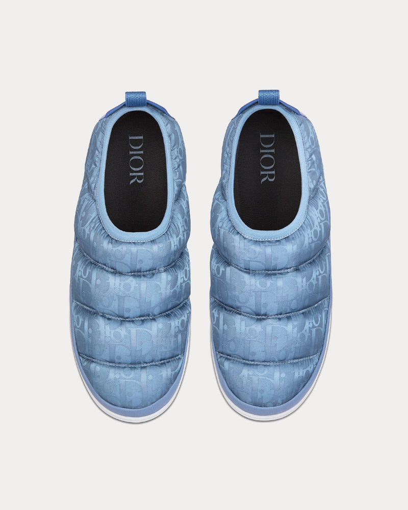 Dior Snow Slipper Quilted Dior Oblique Mirage Technical Fabric Blue Slip Ons - 2