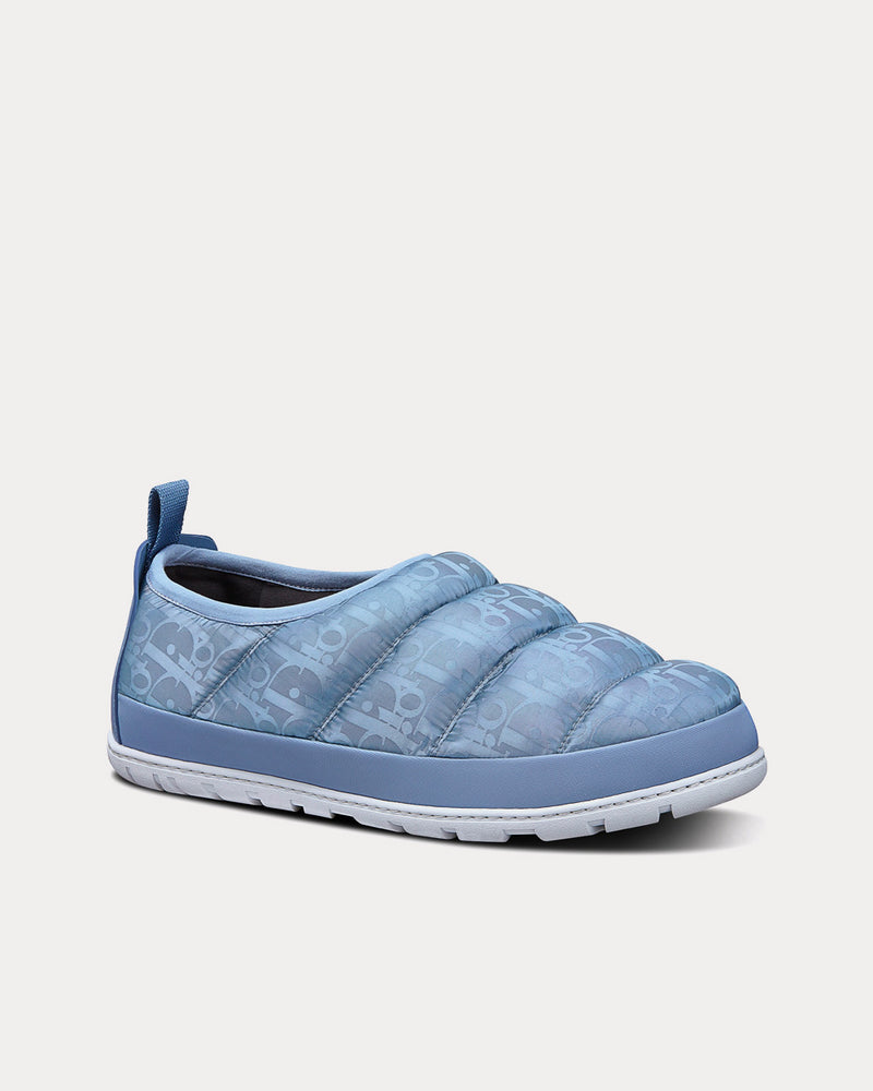 Dior Snow Slipper Quilted Dior Oblique Mirage Technical Fabric Blue Slip Ons - 3