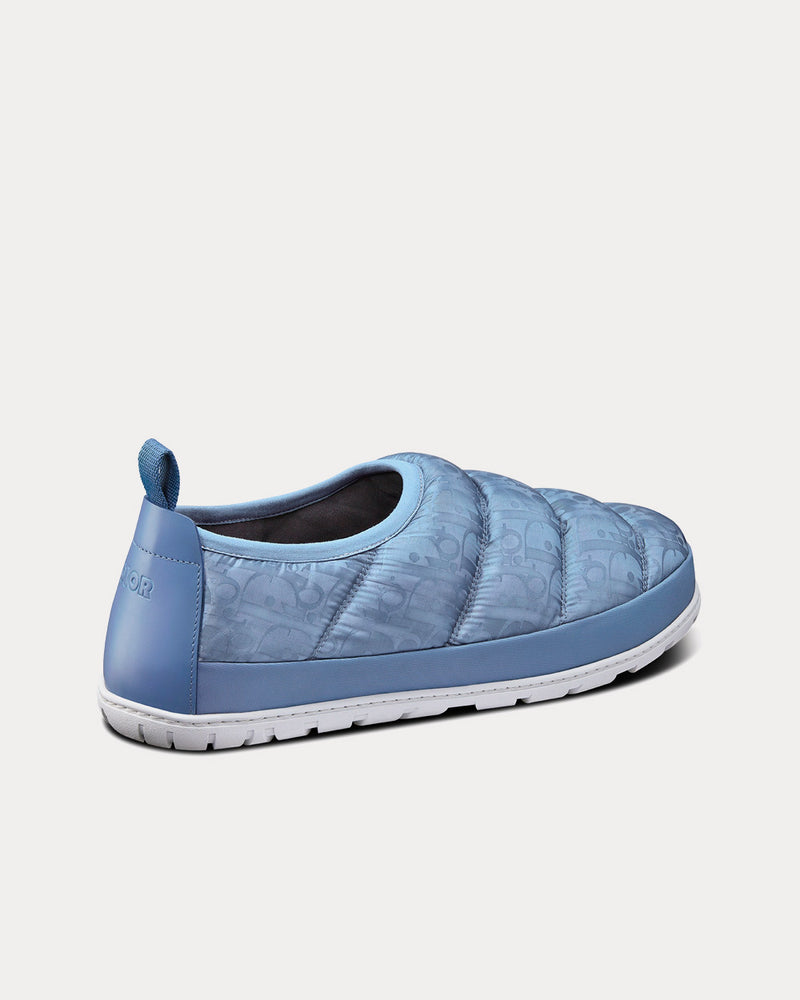 Dior Snow Slipper Quilted Dior Oblique Mirage Technical Fabric Blue Slip Ons - 4