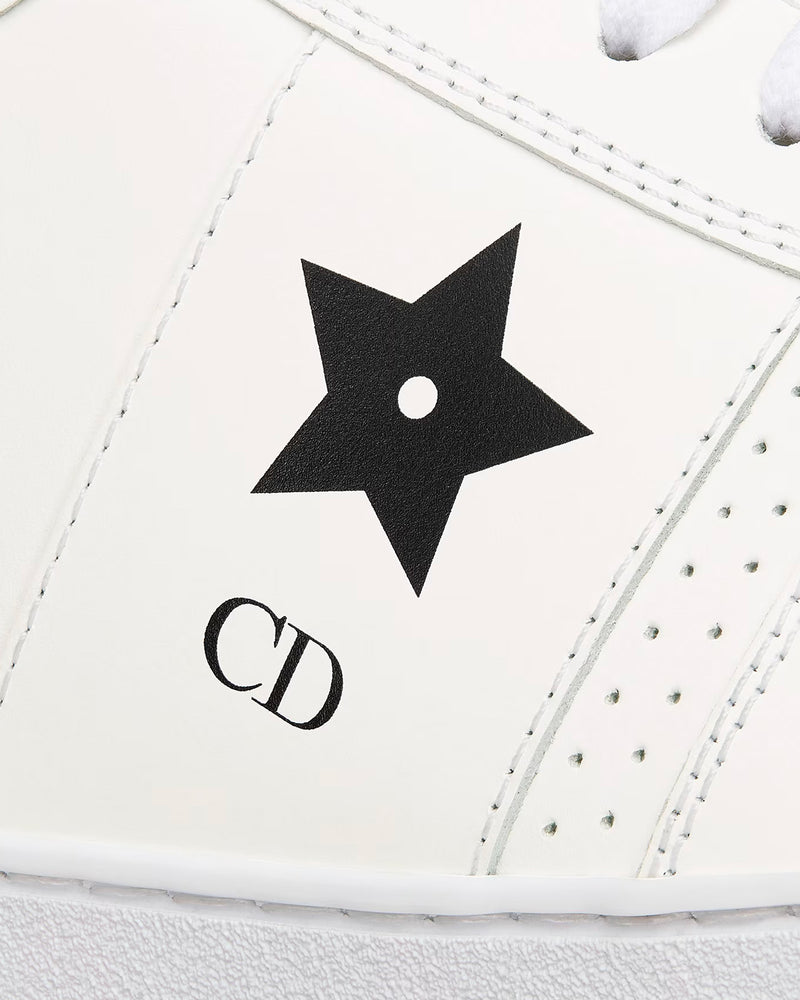 Dior Dior Star Calfskin & Suede White High Top Sneakers - 5