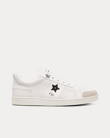 Dior Star White Calfskin and Suede Low Top Sneakers