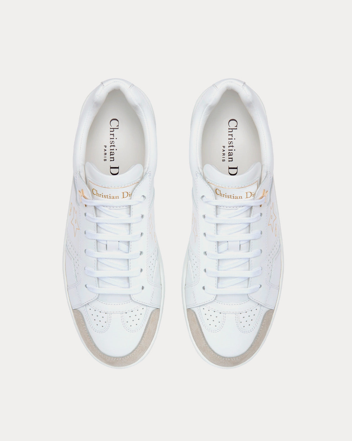 Dior Star White Calfskin and Suede Low Top Sneakers - 2