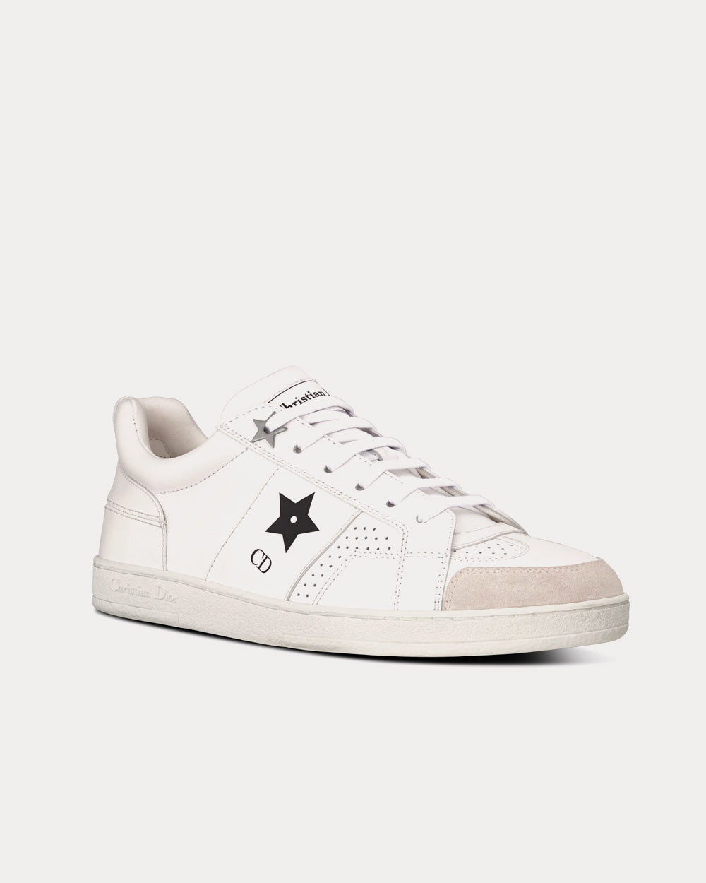 Dior Star White Calfskin and Suede Low Top Sneakers - 3