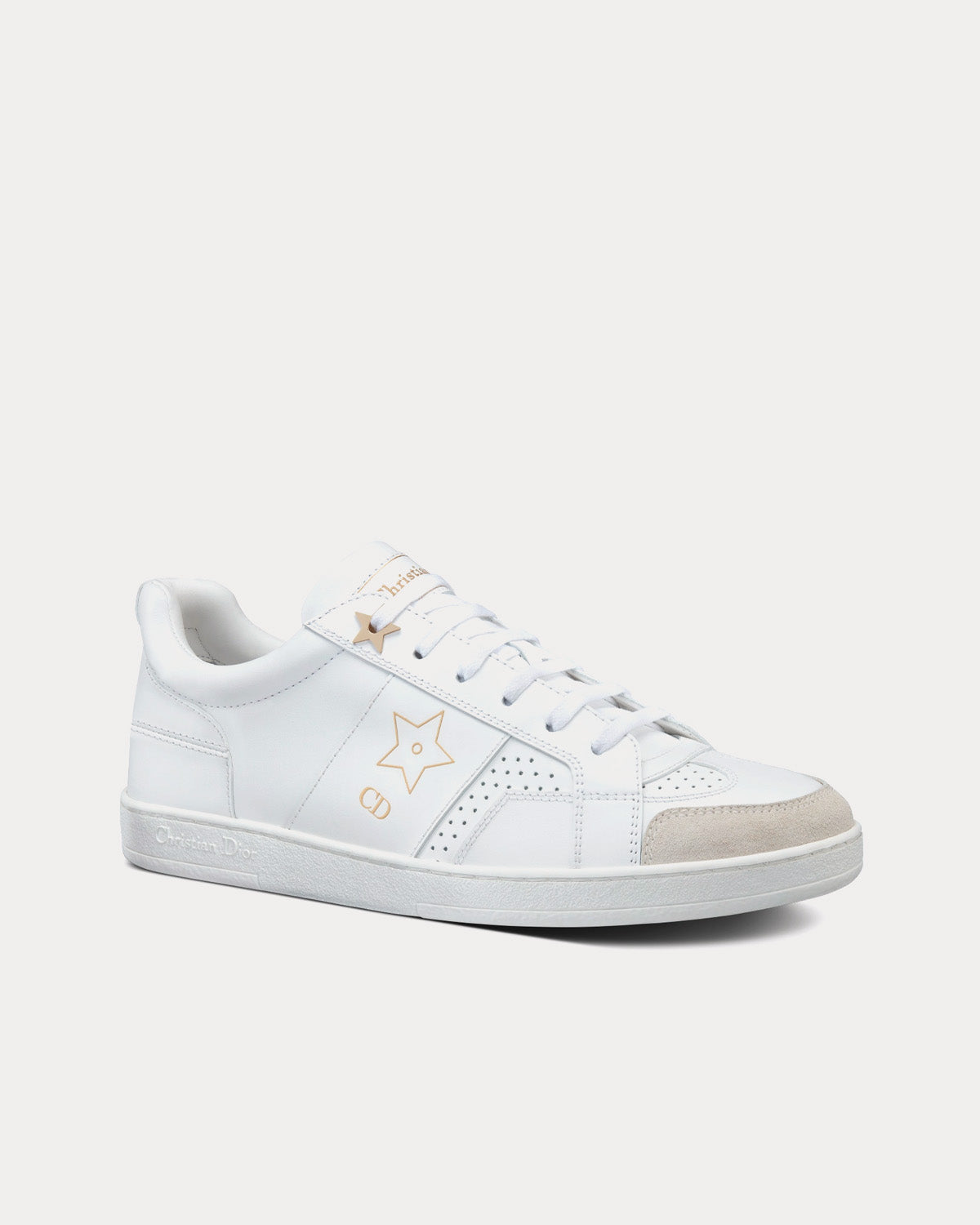 Dior Star White Calfskin and Suede Low Top Sneakers - 3