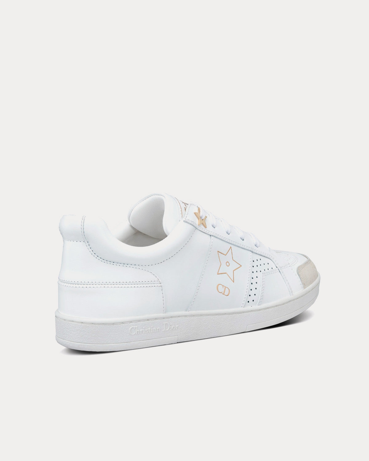 Dior Star White Calfskin and Suede Low Top Sneakers - 4