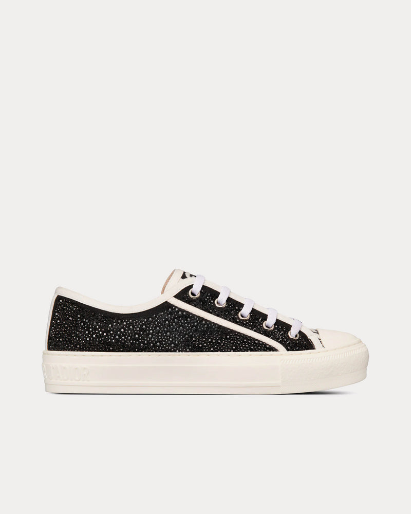 Dior Walk'n'Dior Black Cotton Embroidered with Strass Low Top Sneakers - 1