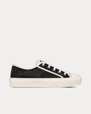 Dior Walk'n'Dior Black Cotton Embroidered with Strass Low Top Sneakers