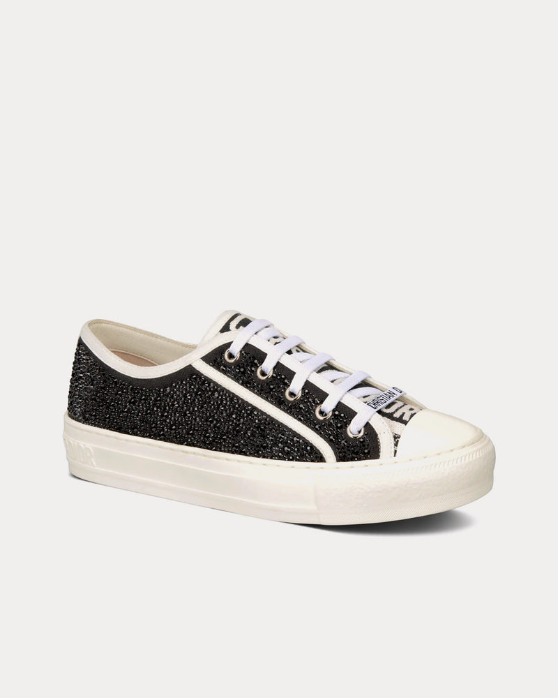 Dior Walk'n'Dior Black Cotton Embroidered with Strass Low Top Sneakers - 3