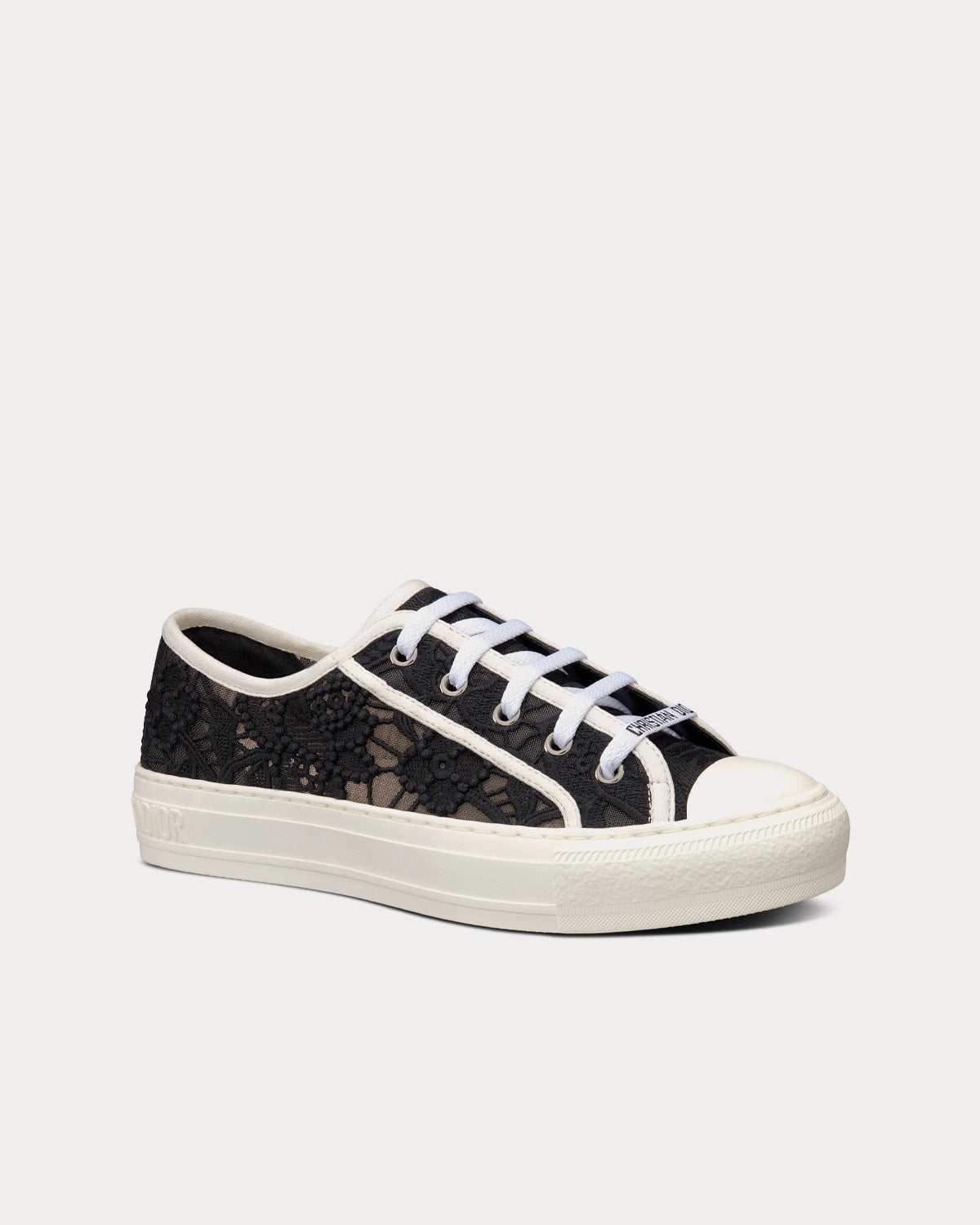 Dior Walk'n'Dior Black Macramé Embroidered Cotton Low Top Sneakers - 3