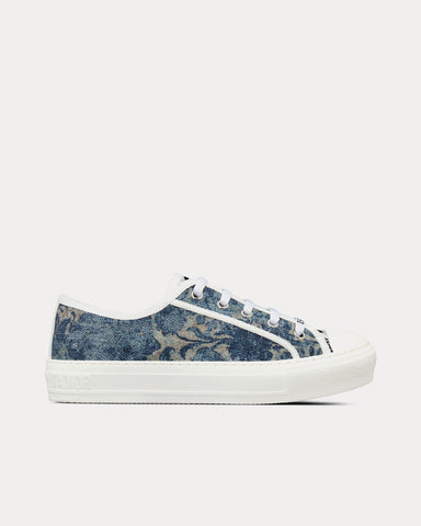 Dior Walk'n'Dior Duck Blue Dior Brocart Embroidered Denim Low Top Sneakers