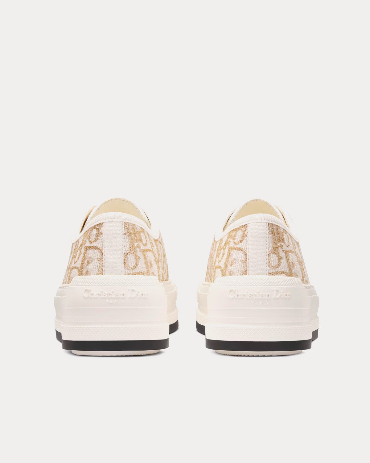 Dior Walk'n'Dior Platform Gold-Tone Dior Oblique Cotton with Metallic Thread Embroidery Low Top Sneakers - 4