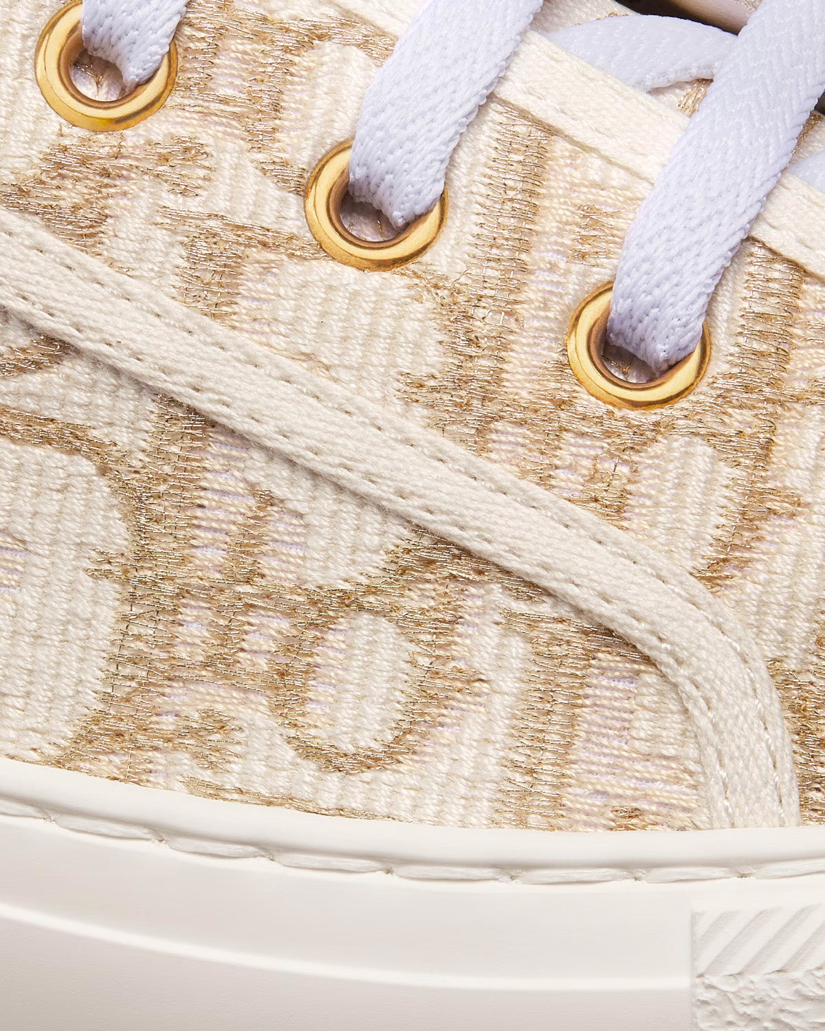 Dior Walk'n'Dior Platform Gold-Tone Dior Oblique Cotton with Metallic Thread Embroidery Low Top Sneakers - 5