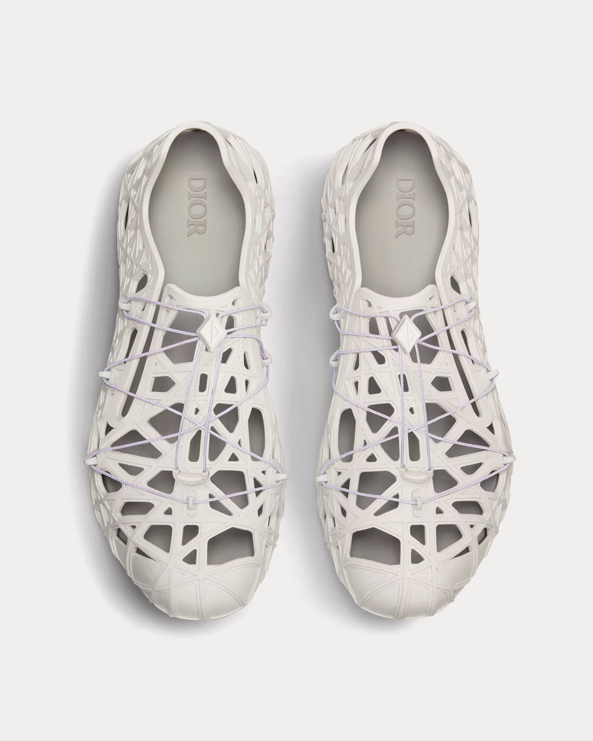 Dior Dior Warp White Cosmo Rubber with Warped Cannage Motif Sandals - 2