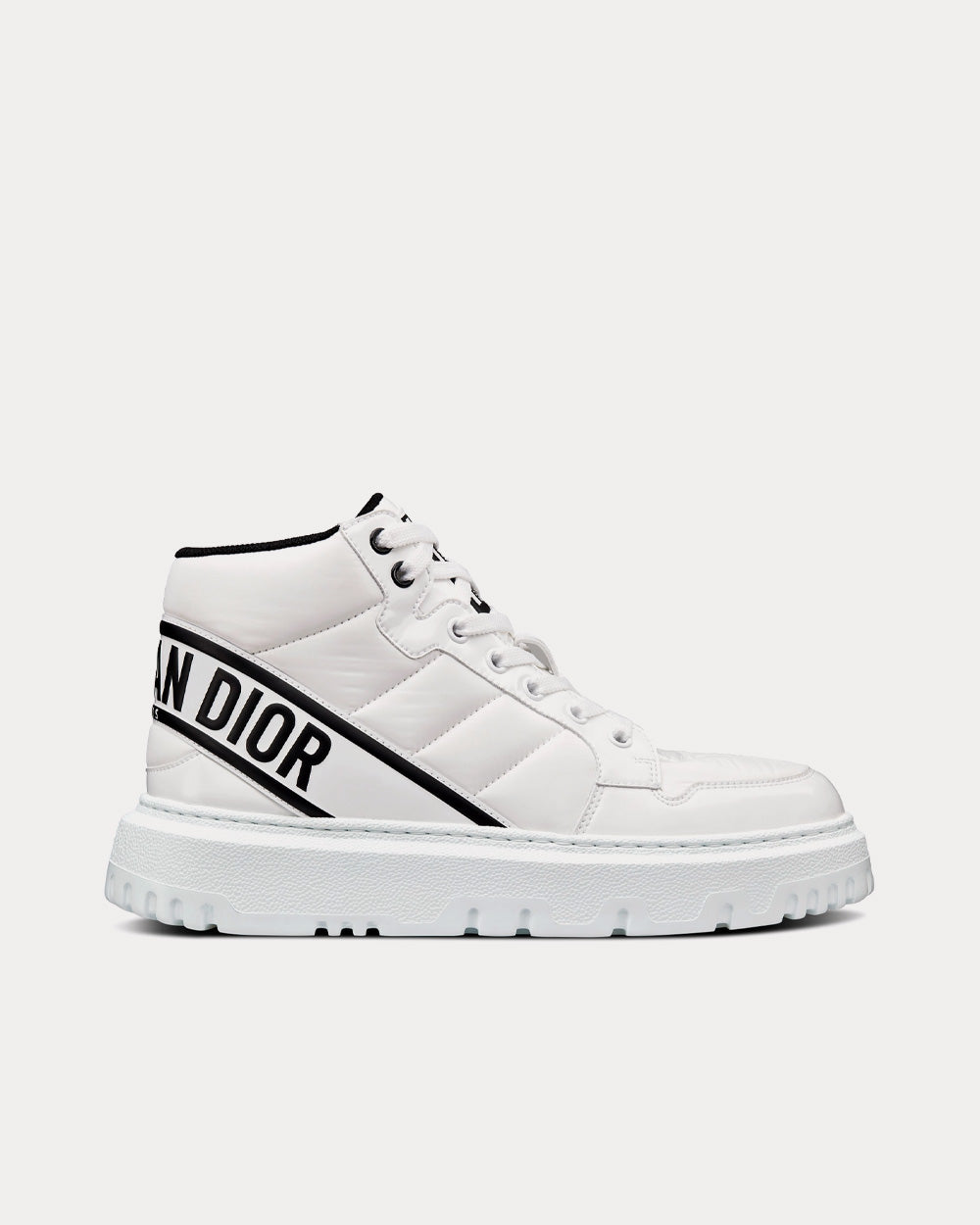 Dior D-Player White and Black Quilted Nylon Top Sneakers - 1