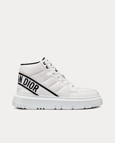 Dior D-Player White and Black Quilted Nylon Top Sneakers