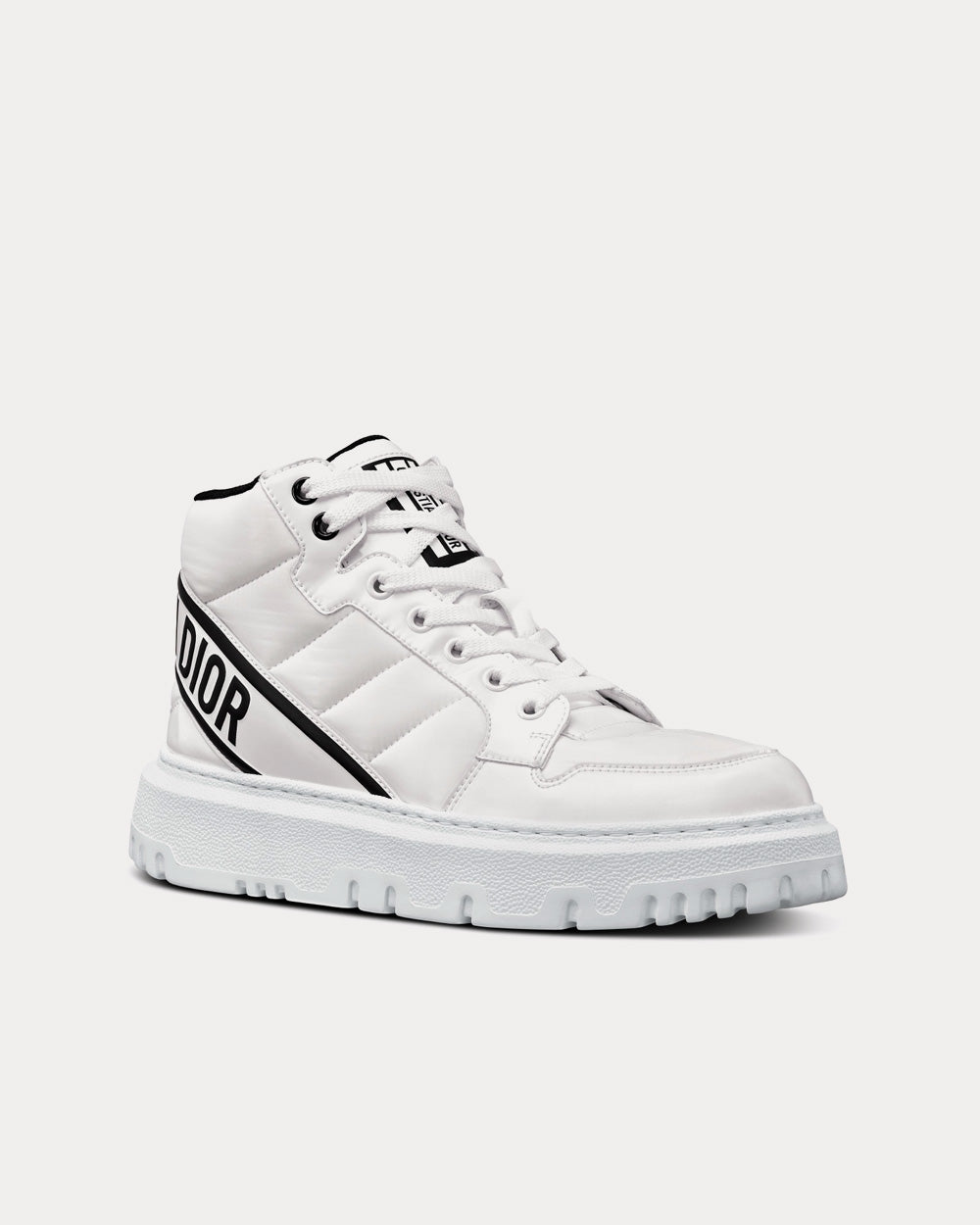 Dior D-Player White and Black Quilted Nylon Top Sneakers - 3