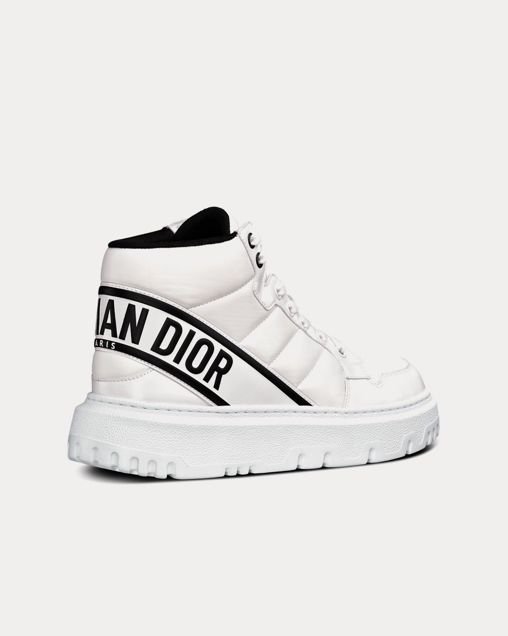 Dior D-Player White and Black Quilted Nylon Top Sneakers - 4