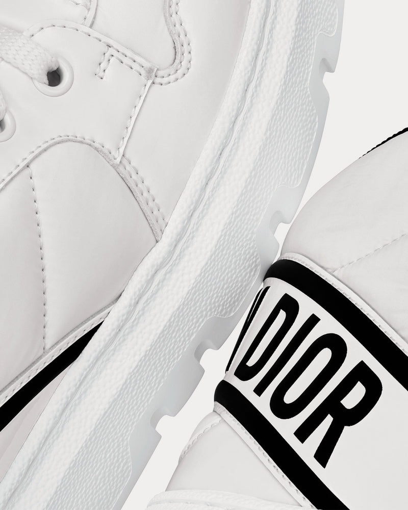 Dior D-Player White and Black Quilted Nylon Top Sneakers - 5