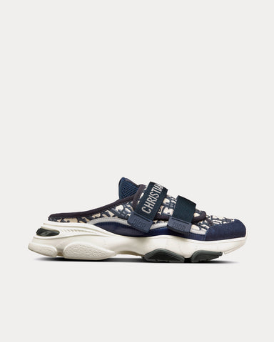 Dior D-Wander Deep Blue Dior Oblique Technical Fabric Slip On Sneakers