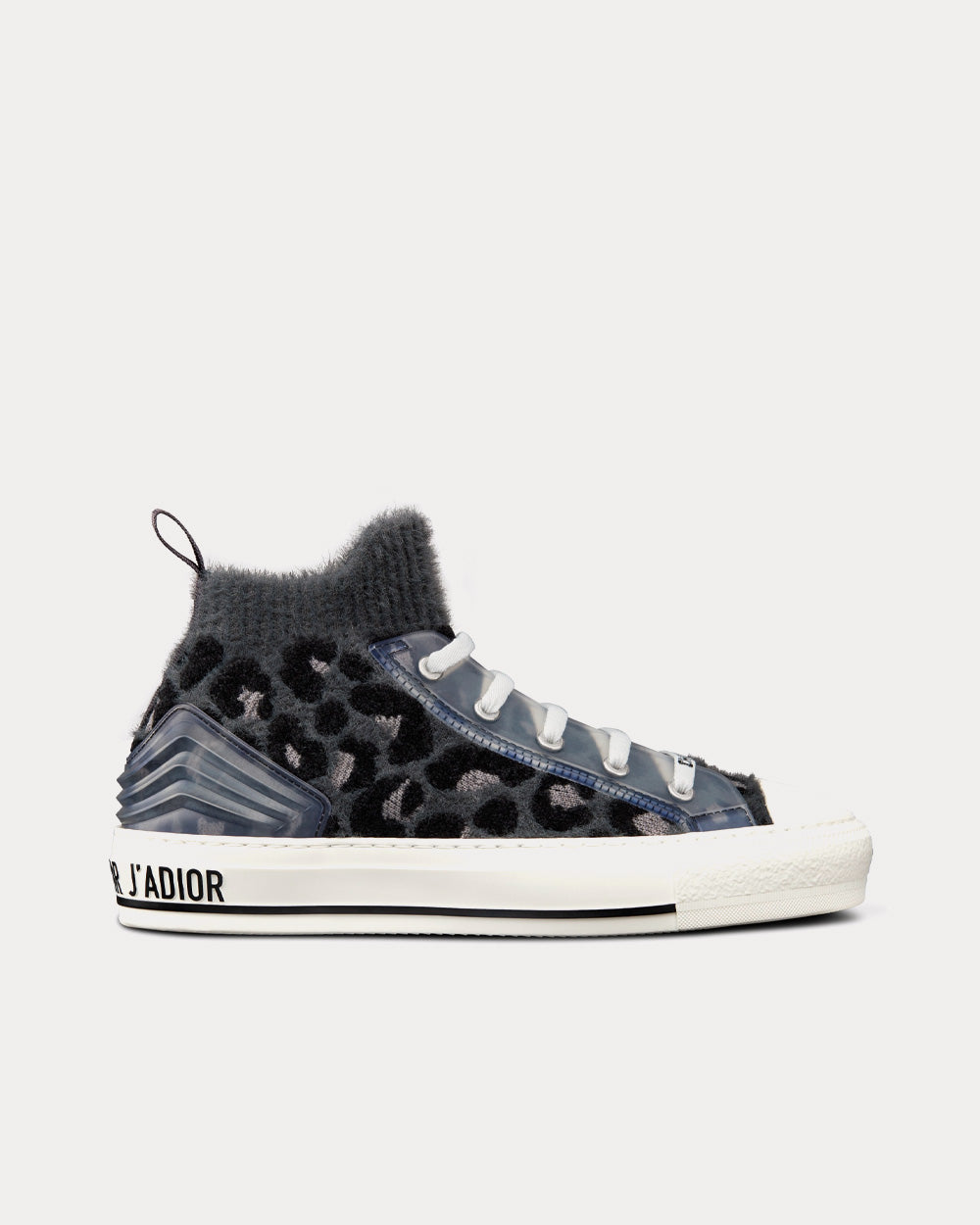 Walk'n'Dior Fur-Effect Knit with Gray Mizza Print High Top Sneakers