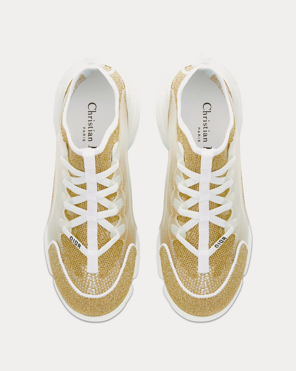 Dior D-Connect Gold-Tone Laminated Mesh High Top Sneakers - Sneak in Peace